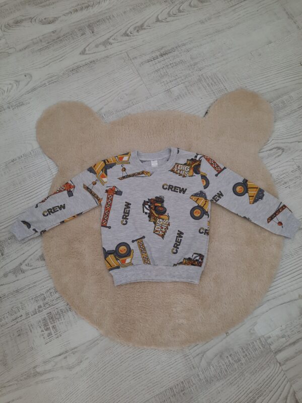 İŞ ARABALARI BASKILI ERKEK PİJAMA TAKIMI 3-13 yaş