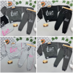 LOVE BASKILI KIZ ÇOCUK TAKIMI 5-12 yaş