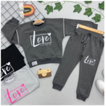 LOVE BASKILI KIZ ÇOCUK TAKIMI 5-12 yaş